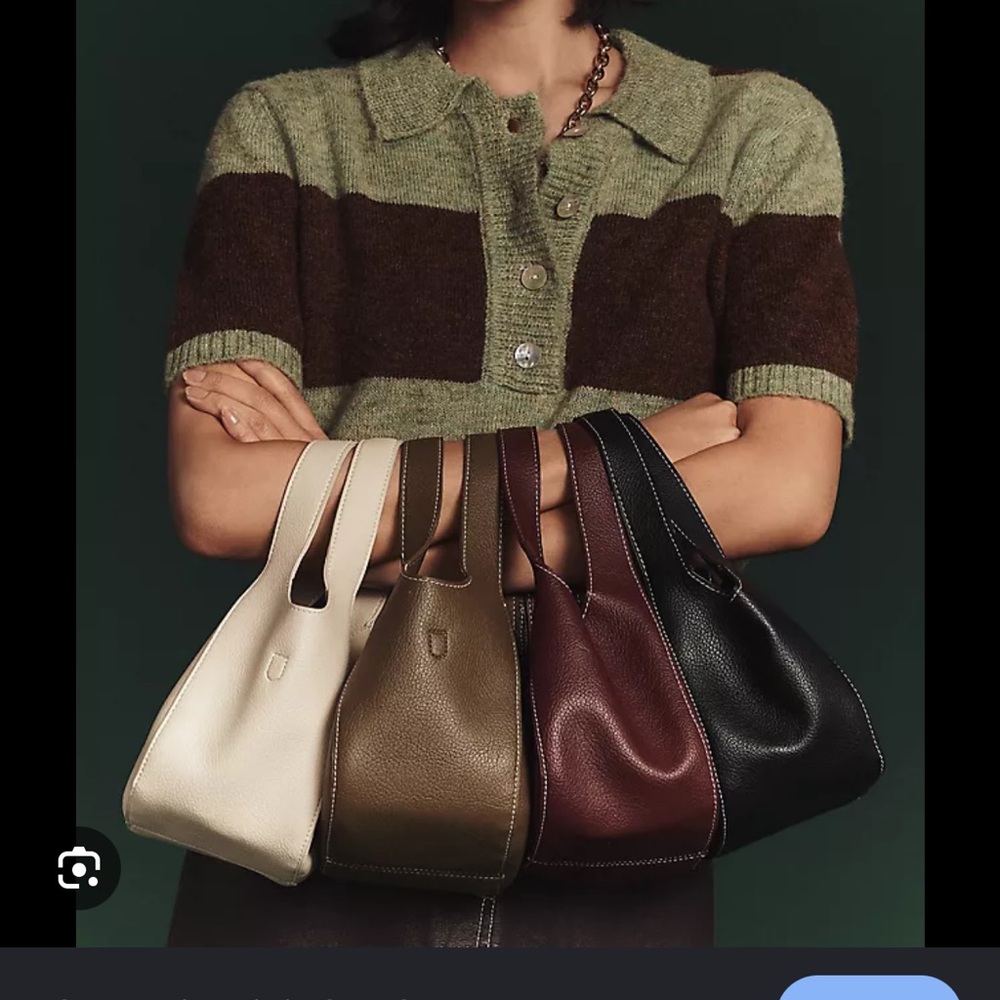 Anthropologie Sonia MiniWomen's Burgundy Hobo Shoulder Bag - Sleek Everyday Tote - Picture 3 of 4